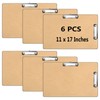 6 Packs Extra Large11x17 clipboard, Wooden Board with Low-Profile Clipping