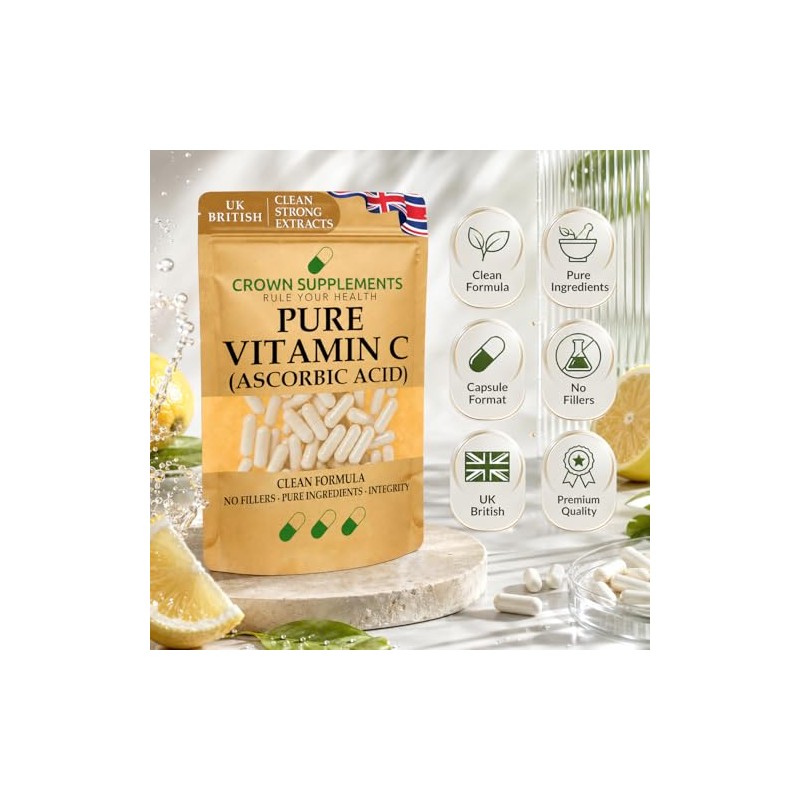 Pure Vitamin C Capsules Ascorbic Acid | Clean Supplements |