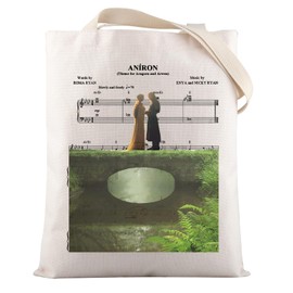 VAMSII Lord Ring Hobbit Movie Inspired Gift Movie Fans Tote Bag Hobbit Movie Merch LOTR Elf Green Leaves Fans Gift (CARingLyricsTote)