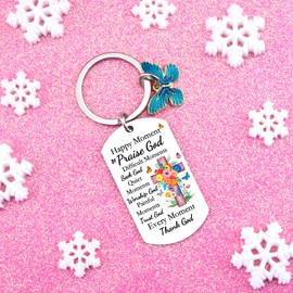 UYBEPU Christian Gifts for Women Religious Gifts for Friends Faith Based Gift for Women Inspirational Spiritual Gift for Daughter Family Prayer Cross Keychain for Valentine's Day Birthday Easter