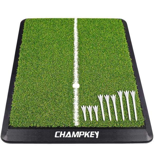 CHAMPKEY Premium Heavy-Duty Rubber Backing Golf Hitting Mat - Professional