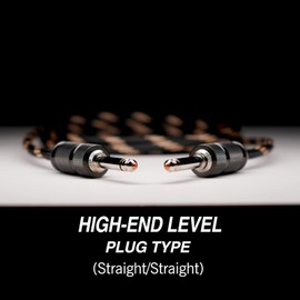 Samgool 6.6ft Guitar Cable, 1/4 Inch Straight/Straight Instrument Cable, Electric Cord Guitar Amp Cord for Bass Amp and Instruments (1980 Black Steel Braid)