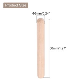 uxcell 100 Pcs Wooden Dowel Pins, 6 x 50mm (0.24 x 1.97 Inch) Wood Dowels Rods, Fluted Dowel Joints for Grooved Woodworking Furniture Craft