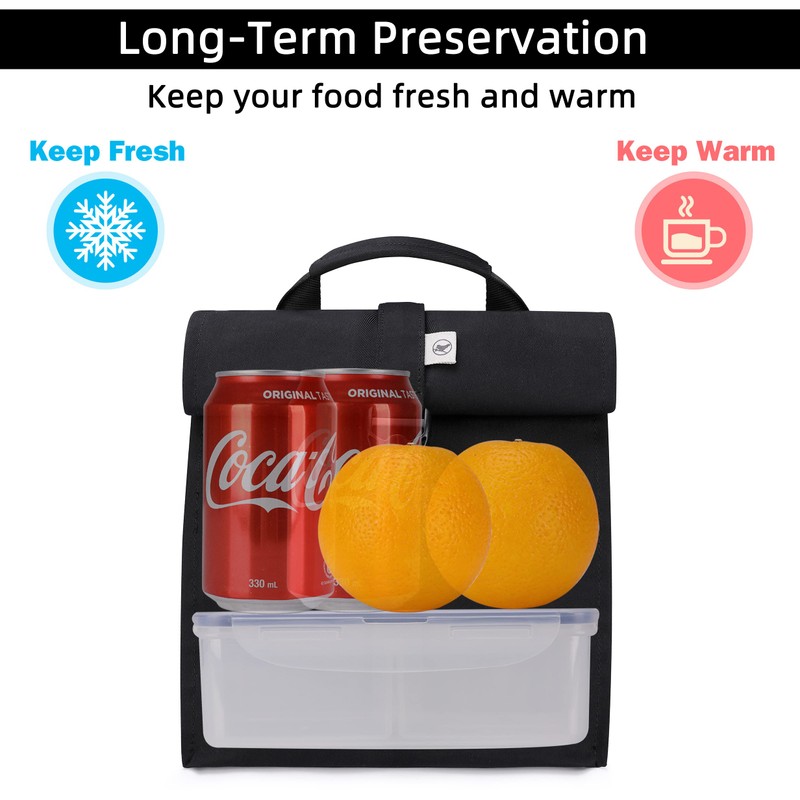 SUNNY BIRD Insulated Lunch Bag Rolltop Lunch Box for Women,