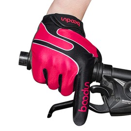 BOODUN Cycling Gloves Shock-Absorbing Mountain Bike Gloves for Women and Men with Touchscreen Function - Pink - L