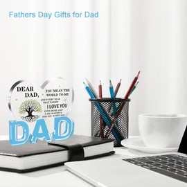 Gifts for Dad, Dad Birthday Gift - Acrylic Heart Plaque 3.9 × 3.7 × 0.4inch, Dad Gifts from Daughter Son Wife, Memorial Gifts for Loss of Dad