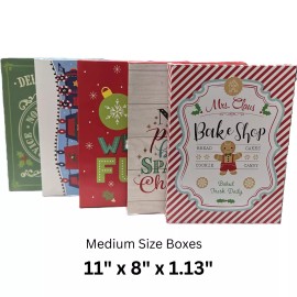 Signature Series Holiday Gift Shirt Box Medium 5-Pack -11" x 8" x 1.13" Christmas gift Box Set