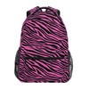 Fisyme Pink Zebra Print Laptop Backpack Bag Bookbag Casual Travel