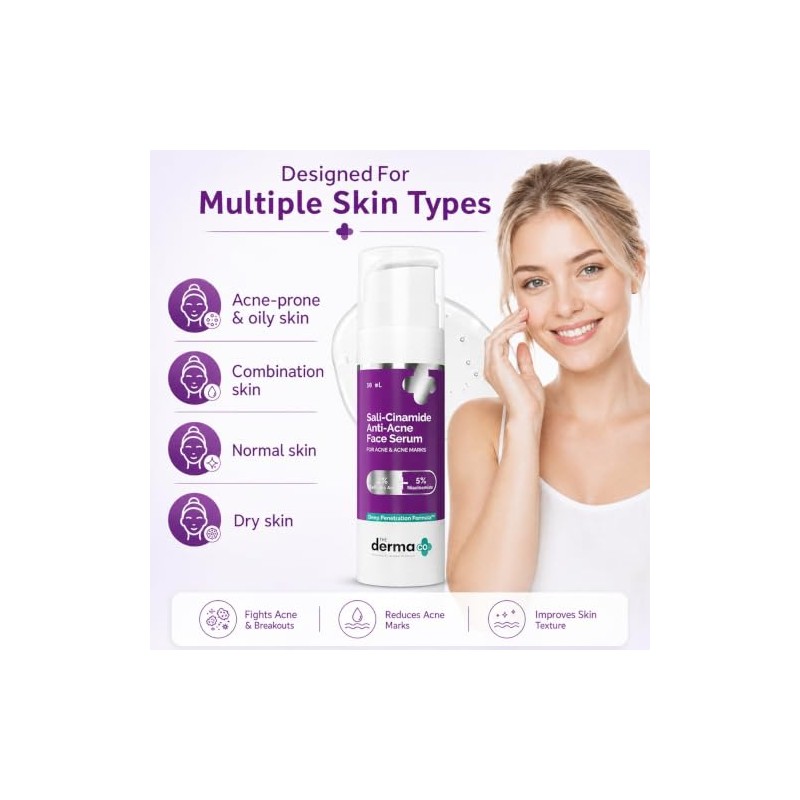 Sali-Cinamide Anti-Acne Face Serum with 2% Salicylic Acid & 5%