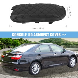 X AUTOHAUX Car Center Console Lid Armrest Seat Box Cover Protector Replacement Microfiber Leather for Toyota Camry 2012-2017 Armrest Lid Not Included Black
