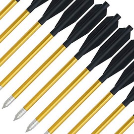 Anglo Arms 12 x 6.5 Aluminium Crossbow Pistol Bolts Sharp Steel Tip for 50/80lb Draw