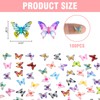 HOMICO 100 Pieces Tiny Butterfly Decor for Crafts Dollhouse Miniatures