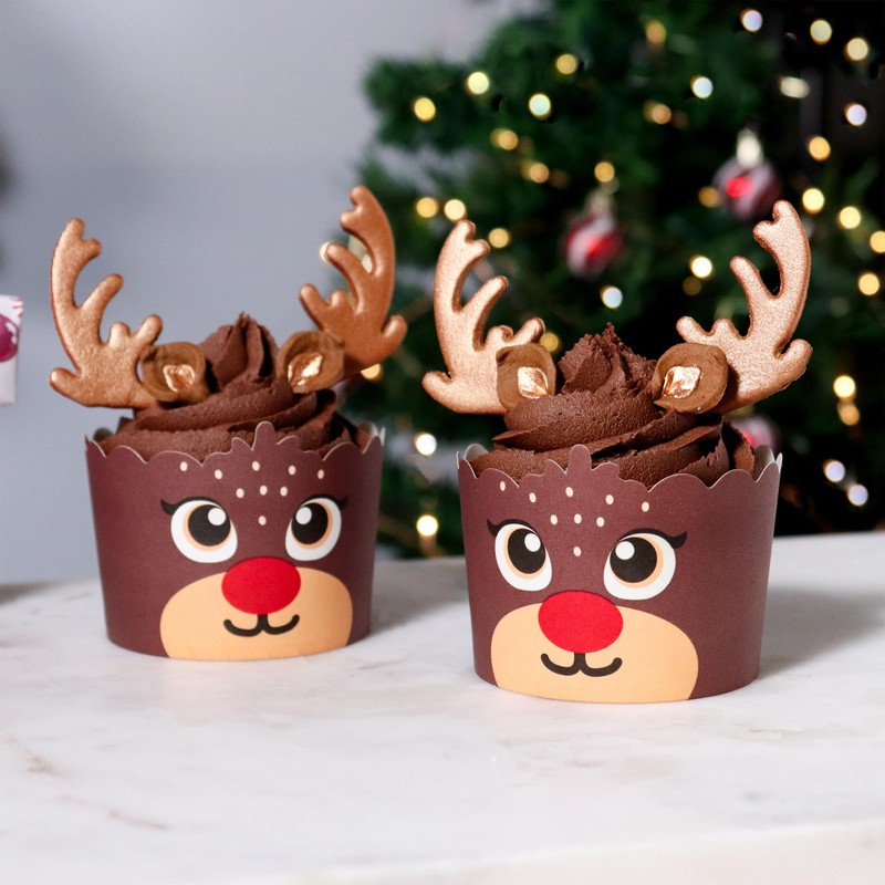 PME Christmas Cupcake Decorating Kit - Reindeers (Set of 6)