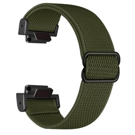 ahayo Elastic Watch Strap for Casio gshock GW-DW5600, Soft Nylon Stretchy Embroidery Loop Wrist Band with Adjustable Buckle for Casio GA-100 690 (Moss Green)