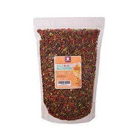Gourmanity 2 lb Dried Mixed Bell Peppers, Dried Peppers, Dried Bell Pepper, Dehydrated Mixed Peppers, Dried Chopped Bell Peppers, Dried Diced Peppers, Dried Bell Peppers Flakes, All Natural, Kosher