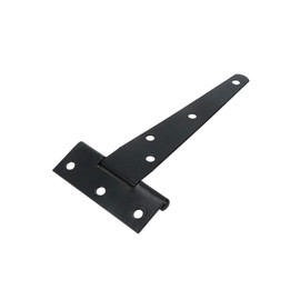 T Hinges 5 Inch Mcredy Hinges for Kitchen Cabinets Heavy Duty Black T-Strap Hinge Hardware for Shed Gate Door Barn Yard Pack of 6