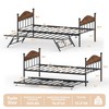 Daybed with Trundle, Metal Twin Size Day Bed with Stylish