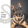 MLUOVI Chunky Pearl Dog Collar, Large Breed, White, 17"-19.8" (14mm