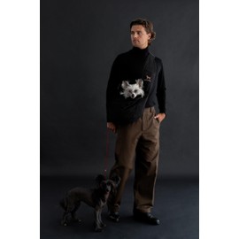 Noah & Paw Dog Sling Carrier for Small Medium Dogs & Puppies, Dog Carrier with Adjustable Padded Strap, Premium Denim, Insulated with Soft Breathable Fur, 3X Safety Feature, Machine Washable