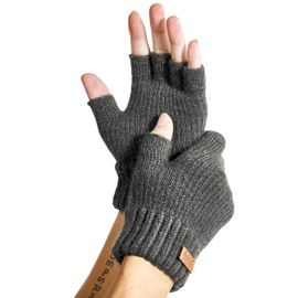 JYUYNY Fingerless Gloves, Fingerless Gloves, Cashmere Gloves, Winter Warm Knitted Gloves, Running, Cycling, Driving for Men and Women, darkgray