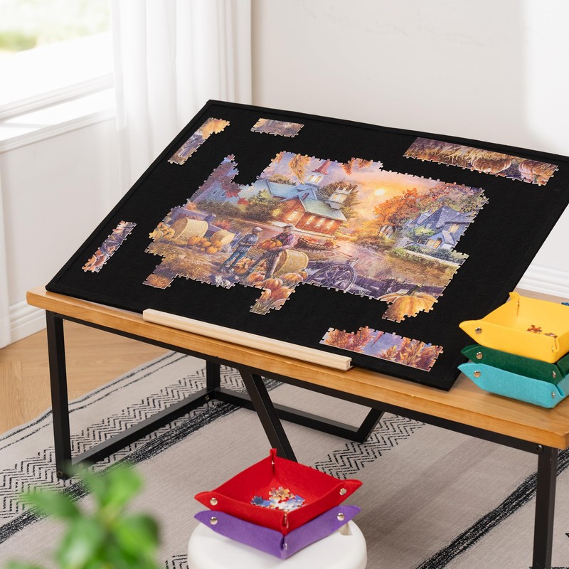 Tektalk Foldable Jigsaw Puzzle Board with 4 Angle Adjustable Bracket/Stand,