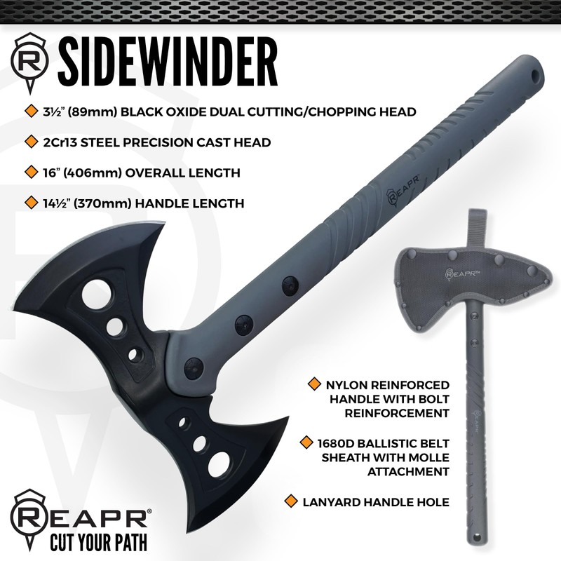 Reapr Sidewinder Tactical Double Axe – 16" Dual-Headed Survival Hatchet