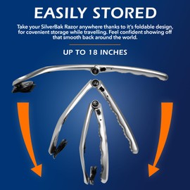 Bakblade 2.0 SilverBak Back Shavers for Men: DIY Hair Shaver, Safety Blade Technology & Ergonomic Handle, Wet & Dry Shaving (Extra Blades Included)