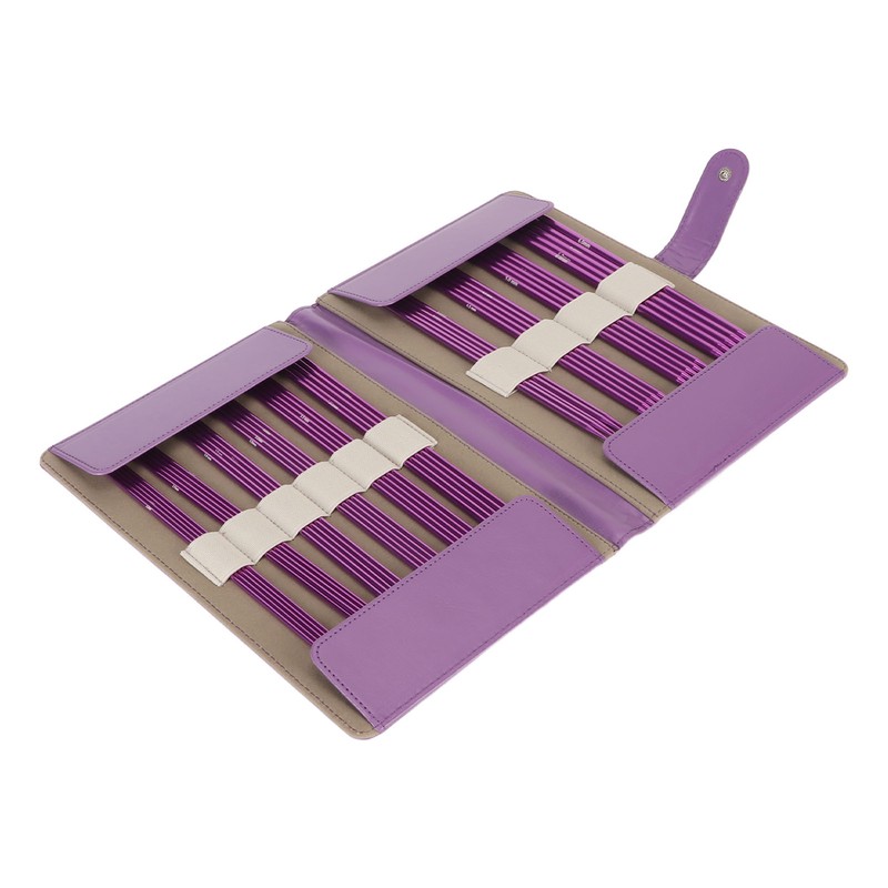 50Pcs Knitting Needles Purple Assorted Size Stainless Steel Ergonomic Metal
