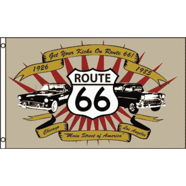 Route 66 Car - 5'x3' (150cm x 90cm) Flag