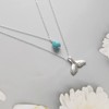 Turquoise Mermaid Tail Necklace Boho Layered Fish Tail Pendant Necklace