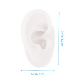 Operitacx Ear Model Realistic Ear for Piercing Exercise and Jewellery Presentation White Dummy Ear for Jewellery Design and Acupuncture Training