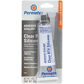 Permatex 80050 Clear RTV Silicone Adhesive Sealant, 3 Ounce (Pack of 12)