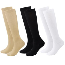 TYXHXTF 3 Paar Kompressionsstrümpfe Damen und Herren, Stützstrümpfe Kompressionssocken für Flug Sport Running Radsport Reisen