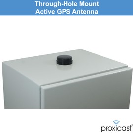 Proxicast Active/Passive GPS Antenna SMA - Through Hole Screw Mount Puck Antenna with Straight SMA Male Connector on 6 ft Coax Lead - 28 dB LNA (ANT-190-020)