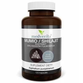 Medverita - Mumio/Shilajit - Extrakt aus 20% Fulvosäuren - Entzündungshemmende und antioxidative Wirkung - Stärkung des Körpers - Nahrungsergänzungsmittel - 120 kapseln