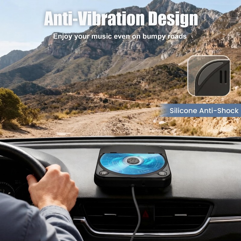 CD Player for Car, External Portable Car CD Players with