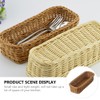 DOITOOL Woven Flatware Basket, Wicker Cutlery Basket, Imitation Rattan Chopsticks