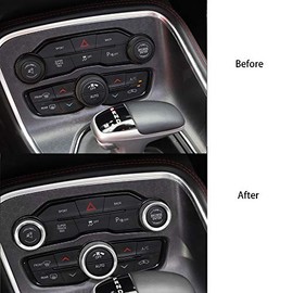 Keptrim Keptrim AC Knobs Air Conditioner Switch Button for 2015-2020 Dodge Challenger Charger Chrysler 300 300s, for 2013-2018 Ram, Silver Aluminum, 3pcs