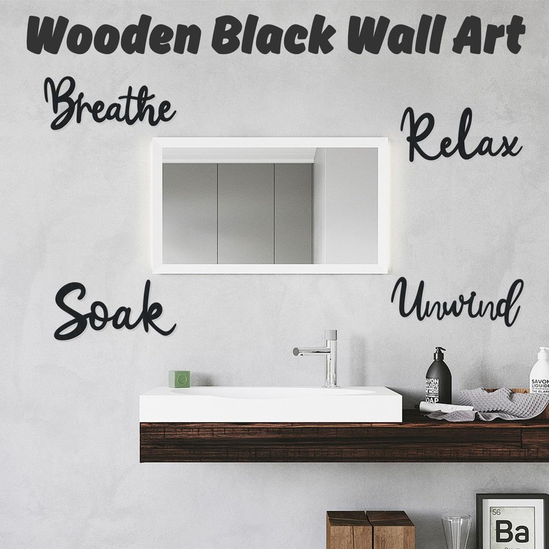 Bathroom Wall Art, Bathroom Quotes Wall Stickers, Breathe Relax Soak