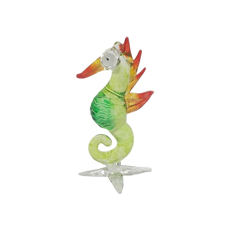 VIE Naturals Hand Blown Glass Sculpture, Sea Horse