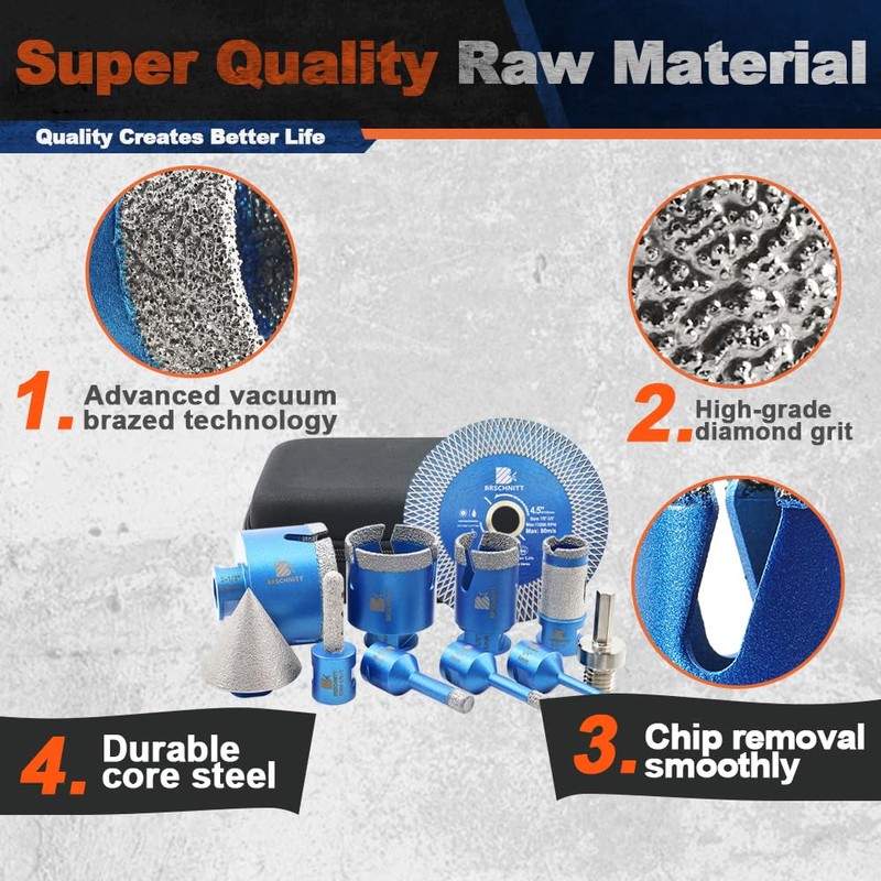 Tile Hole Saw Kit - BRSCHNITT Diamond Core Drill Bit