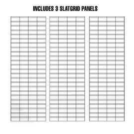 Econoco - Panel Slat Grid Display – Metal Slat Grid for Any Retail Display, 2’ Width x 6’ Height, 3 Grids Per Carton (Black)