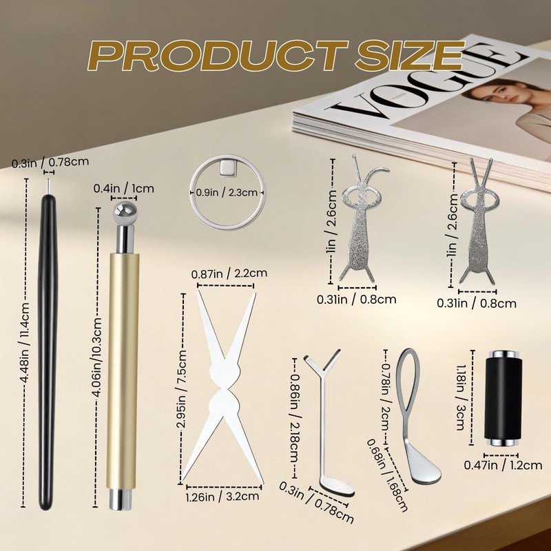 8-in-1 Cat Eye Magnet Set for Nails, French, Circular Hole,