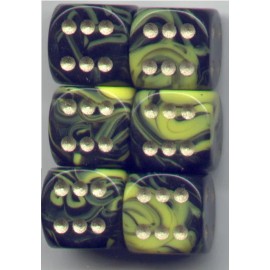 Dice & Games, LTD NEW Dice Set of 6 D6 (15mm) - Oblivion Yellow