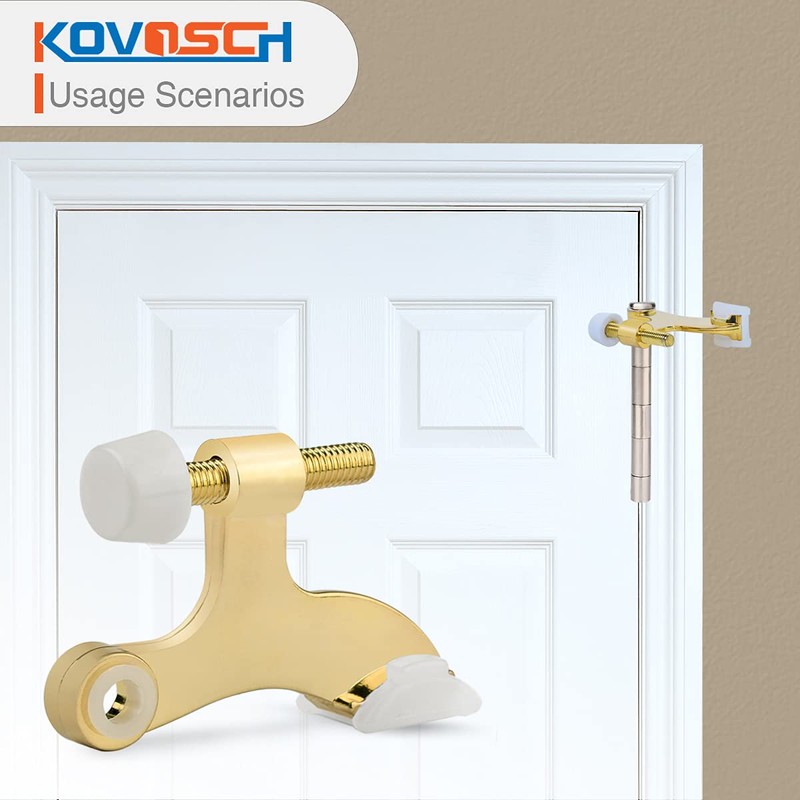 KOVOSCH 16 Pack Hinge Pin Door Stopper Bright Brass -