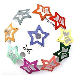 HLLMX 20 PCS Barrettes For Girls, Women, Toddlers Kids Colorful Hair Barrette Cute Lovely Metal Hair Snap Clips Fashion Stars Barrettes