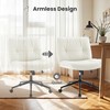 Simple Deluxe Criss Cross Legged Chair with Wheels, Armless PU