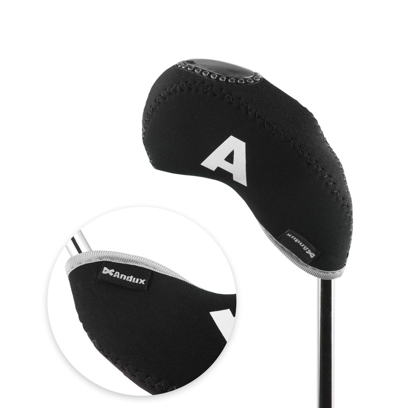 Andux Number Print Golf Iron Club Head Covers with Transparent
