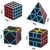 4 Piezas Cubo Mágico, Cubo de Fibra de Carbono, Juego