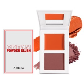 Orange Blush For Cheeks - Two Tone Pigmented Blendable Cream Powder Blusher Makeup, High Pigmented Long Lasting Dark Shades For Dark Medium Tan Brown Skin Women #6